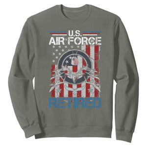 Veteran US Air Force Retired Sweatshirt Vintage American Flag TS11 Military Green Print Your Wear