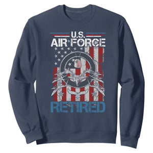 Veteran US Air Force Retired Sweatshirt Vintage American Flag TS11 Navy Print Your Wear