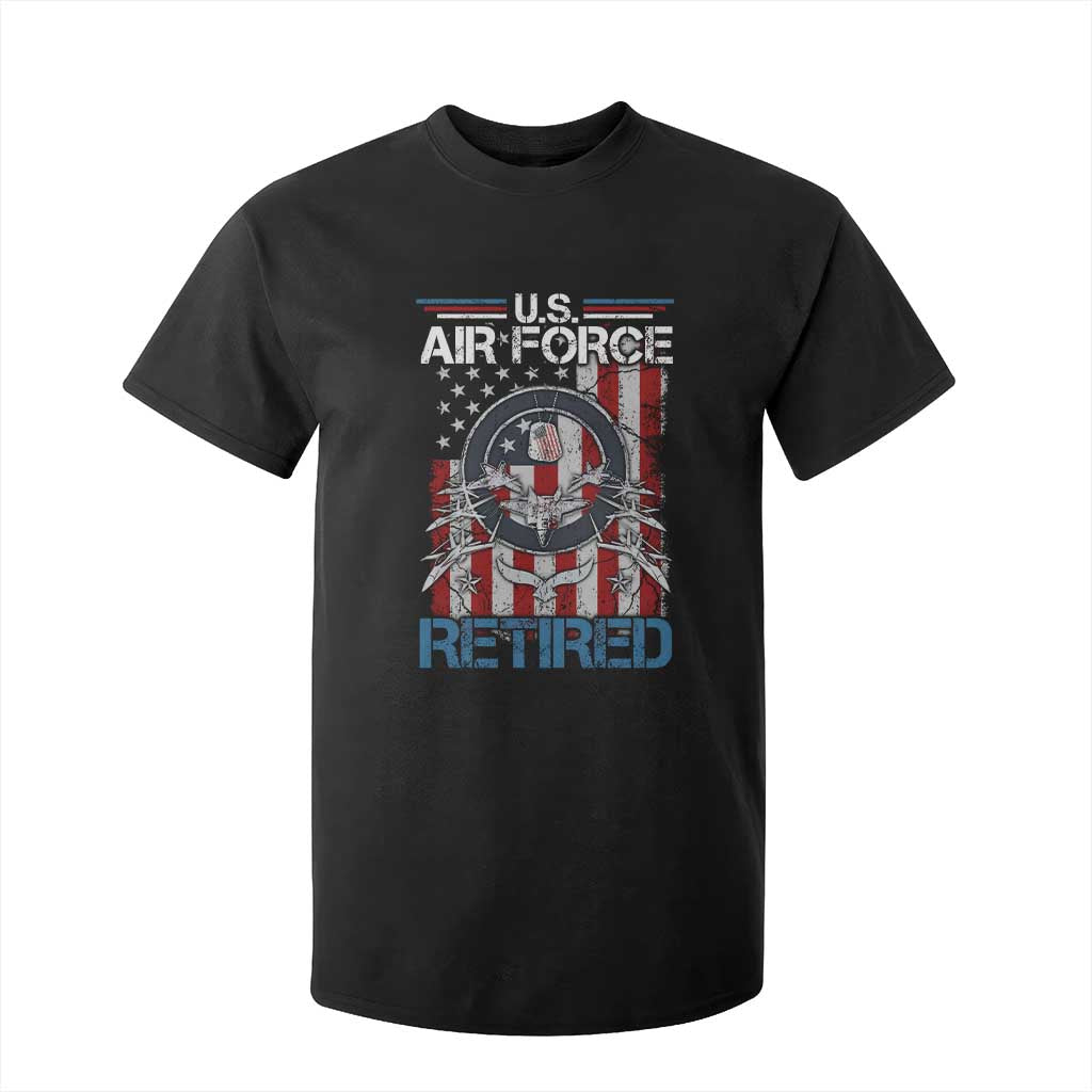 Veteran US Air Force Retired T Shirt For Kid Vintage American Flag TS11 Black Print Your Wear