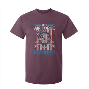Veteran US Air Force Retired T Shirt For Kid Vintage American Flag TS11 Maroon Print Your Wear
