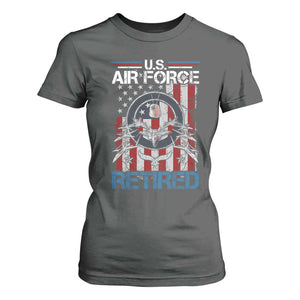 Veteran US Air Force Retired T Shirt For Women Vintage American Flag TS11 Dark Heather Print Your Wear