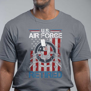 Veteran US Air Force Retired T Shirt Vintage American Flag TS11 Charcoal Print Your Wear