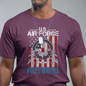 Veteran US Air Force Retired T Shirt Vintage American Flag TS11 Maroon Print Your Wear
