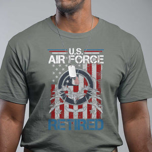 Veteran US Air Force Retired T Shirt Vintage American Flag TS11 Military Green Print Your Wear