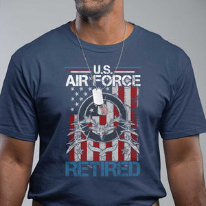 Veteran US Air Force Retired T Shirt Vintage American Flag TS11 Navy Print Your Wear