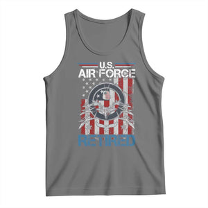 Veteran US Air Force Retired Tank Top Vintage American Flag TS11 Black Heather Print Your Wear