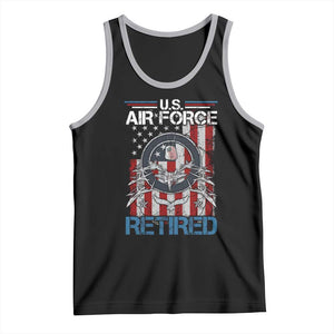Veteran US Air Force Retired Tank Top Vintage American Flag TS11 Black Athletic Heather Print Your Wear