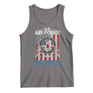 Veteran US Air Force Retired Tank Top Vintage American Flag TS11 Deep Heather Print Your Wear