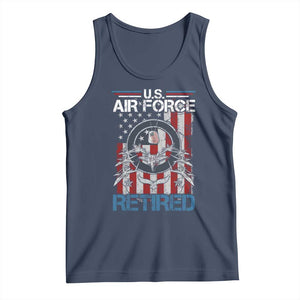 Veteran US Air Force Retired Tank Top Vintage American Flag TS11 Navy Print Your Wear