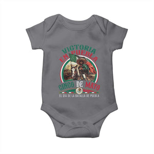 Victoria En Puebla Cinco De Mayo Baby Onesie Battle of Puebla History Of Mexico TS11 Charcoal Print Your Wear
