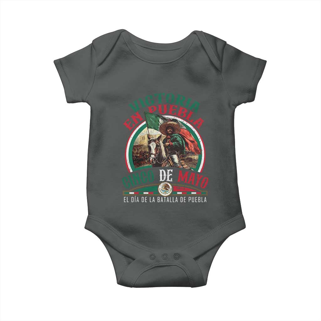 Victoria En Puebla Cinco De Mayo Baby Onesie Battle of Puebla History Of Mexico TS11 Dark Heather Print Your Wear