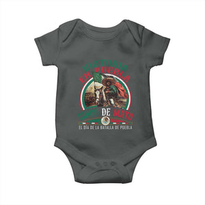 Victoria En Puebla Cinco De Mayo Baby Onesie Battle of Puebla History Of Mexico TS11 Dark Heather Print Your Wear