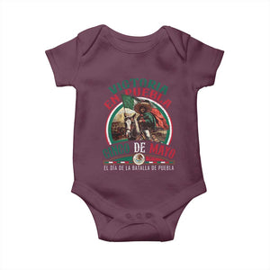 Victoria En Puebla Cinco De Mayo Baby Onesie Battle of Puebla History Of Mexico TS11 Maroon Print Your Wear