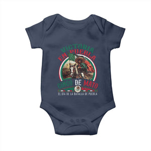 Victoria En Puebla Cinco De Mayo Baby Onesie Battle of Puebla History Of Mexico TS11 Navy Print Your Wear