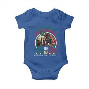 Victoria En Puebla Cinco De Mayo Baby Onesie Battle of Puebla History Of Mexico TS11 Royal Blue Print Your Wear