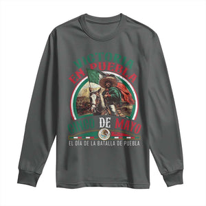 Victoria En Puebla Cinco De Mayo Long Sleeve Shirt Battle of Puebla History Of Mexico TS11 Dark Heather Print Your Wear