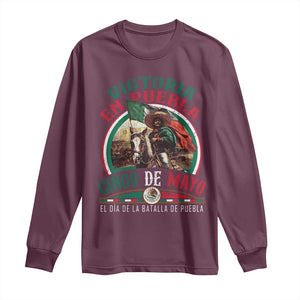 Victoria En Puebla Cinco De Mayo Long Sleeve Shirt Battle of Puebla History Of Mexico TS11 Maroon Print Your Wear