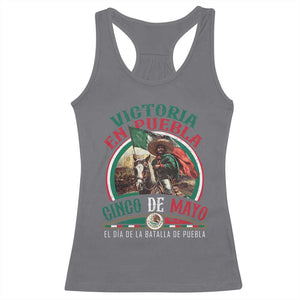 Victoria En Puebla Cinco De Mayo Racerback Tank Top Battle of Puebla History Of Mexico TS11 Charcoal Print Your Wear
