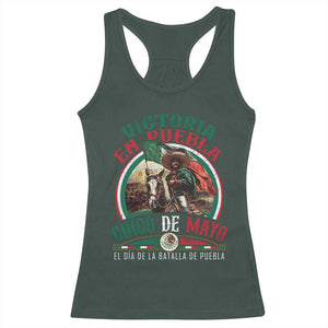 Victoria En Puebla Cinco De Mayo Racerback Tank Top Battle of Puebla History Of Mexico TS11 Dark Forest Green Print Your Wear