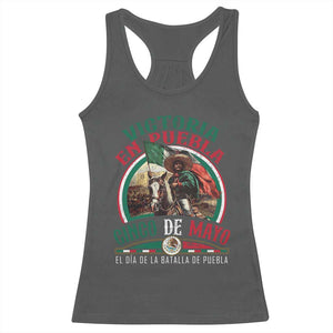 Victoria En Puebla Cinco De Mayo Racerback Tank Top Battle of Puebla History Of Mexico TS11 Dark Heather Print Your Wear
