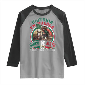 Victoria En Puebla Cinco De Mayo Raglan Shirt Battle of Puebla History Of Mexico TS11 Sport Gray Black Print Your Wear