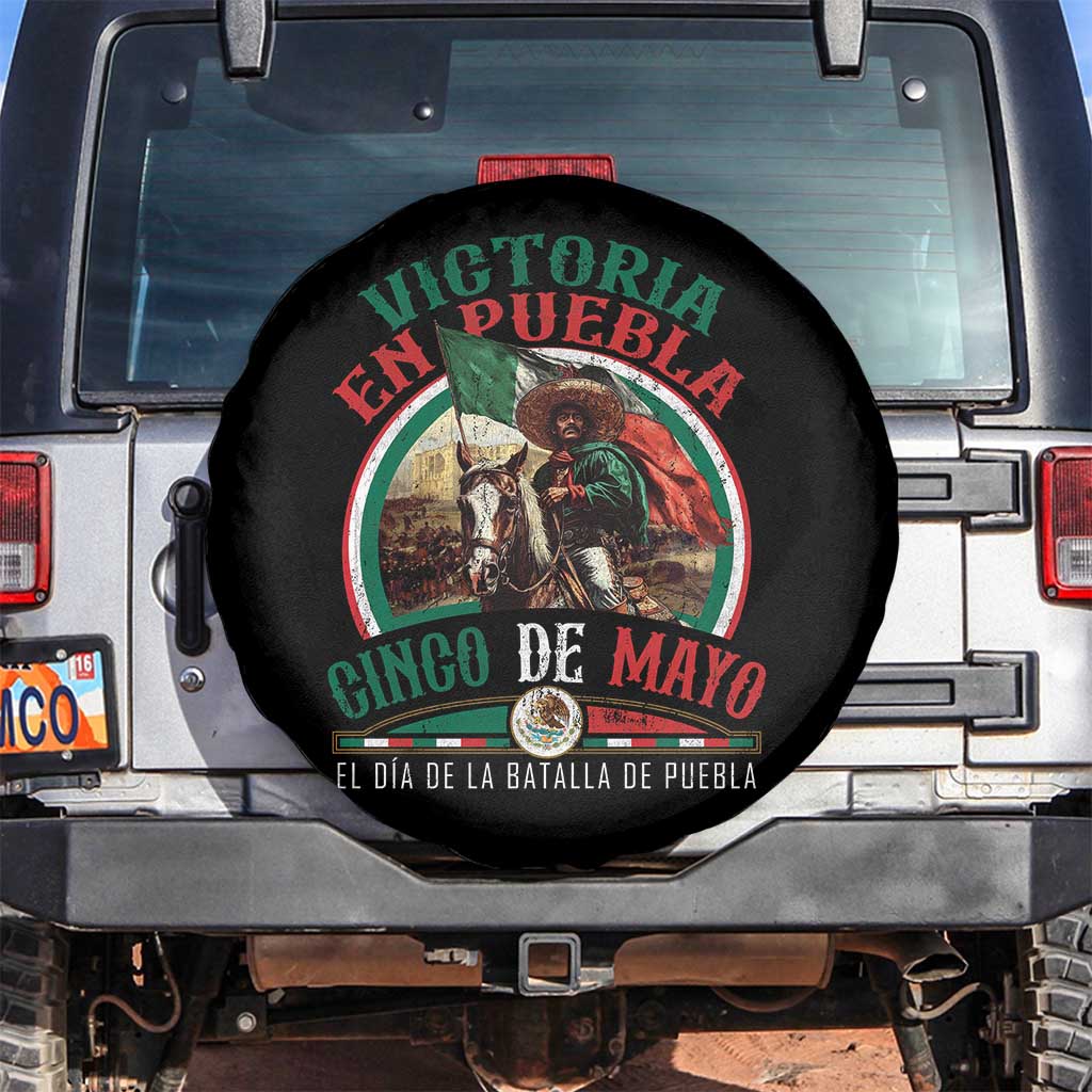 Victoria En Puebla Cinco De Mayo Spare Tire Cover Battle of Puebla History Of Mexico TS11 No hole Black Print Your Wear