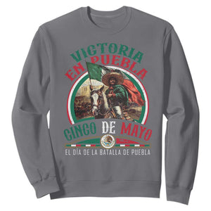 Victoria En Puebla Cinco De Mayo Sweatshirt Battle of Puebla History Of Mexico TS11 Charcoal Print Your Wear