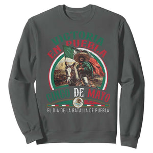Victoria En Puebla Cinco De Mayo Sweatshirt Battle of Puebla History Of Mexico TS11 Dark Heather Print Your Wear