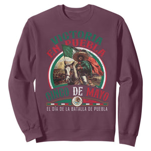Victoria En Puebla Cinco De Mayo Sweatshirt Battle of Puebla History Of Mexico TS11 Maroon Print Your Wear