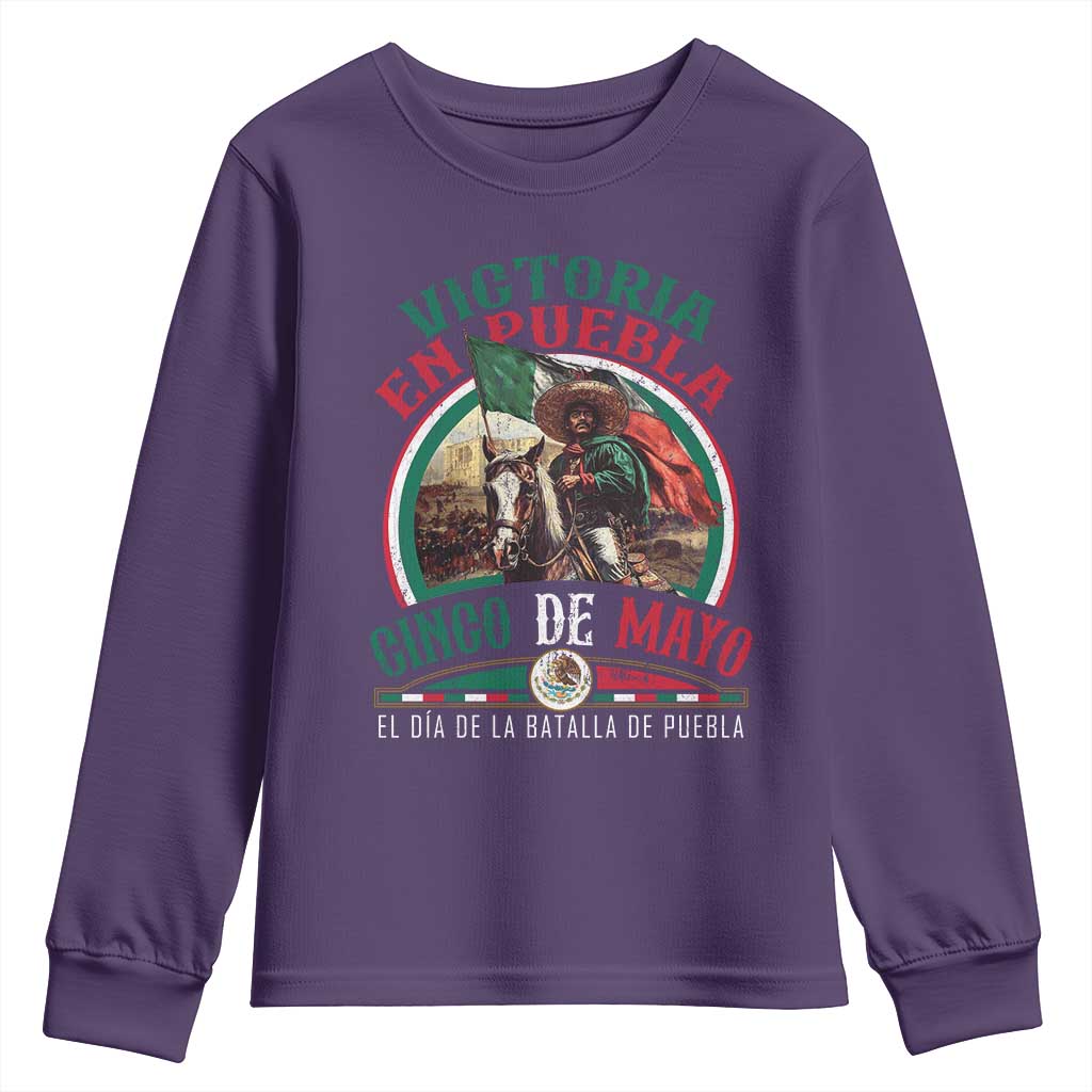 Victoria En Puebla Cinco De Mayo Youth Sweatshirt Battle of Puebla History Of Mexico TS11 Purple Print Your Wear