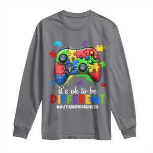 Video Game Autism Awareness Long Sleeve Shirt It's Ok To Be Different Kids TS10 Charcoal Print Your Wear