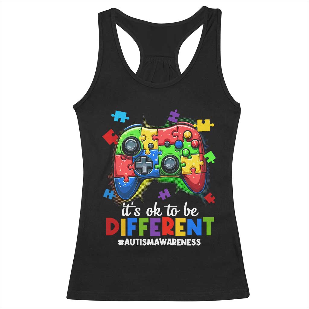 Video Game Autism Awareness Racerback Tank Top It's Ok To Be Different Kids TS10 Black Print Your Wear