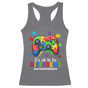 Video Game Autism Awareness Racerback Tank Top It's Ok To Be Different Kids TS10 Charcoal Print Your Wear