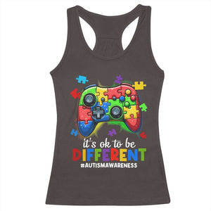 Video Game Autism Awareness Racerback Tank Top It's Ok To Be Different Kids TS10 Dark Chocolate Print Your Wear