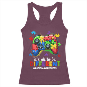 Video Game Autism Awareness Racerback Tank Top It's Ok To Be Different Kids TS10 Maroon Print Your Wear