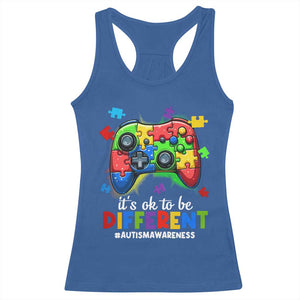 Video Game Autism Awareness Racerback Tank Top It's Ok To Be Different Kids TS10 Royal Blue Print Your Wear