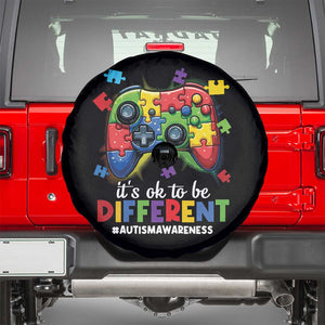 Video Game Autism Awareness Spare Tire Cover It's Ok To Be Different Kids TS10 Black Print Your Wear