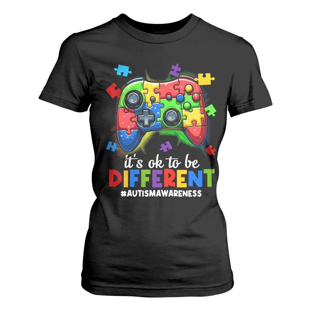 Video Game Autism Awareness T Shirt For Women It's Ok To Be Different Kids TS10 Black Print Your Wear