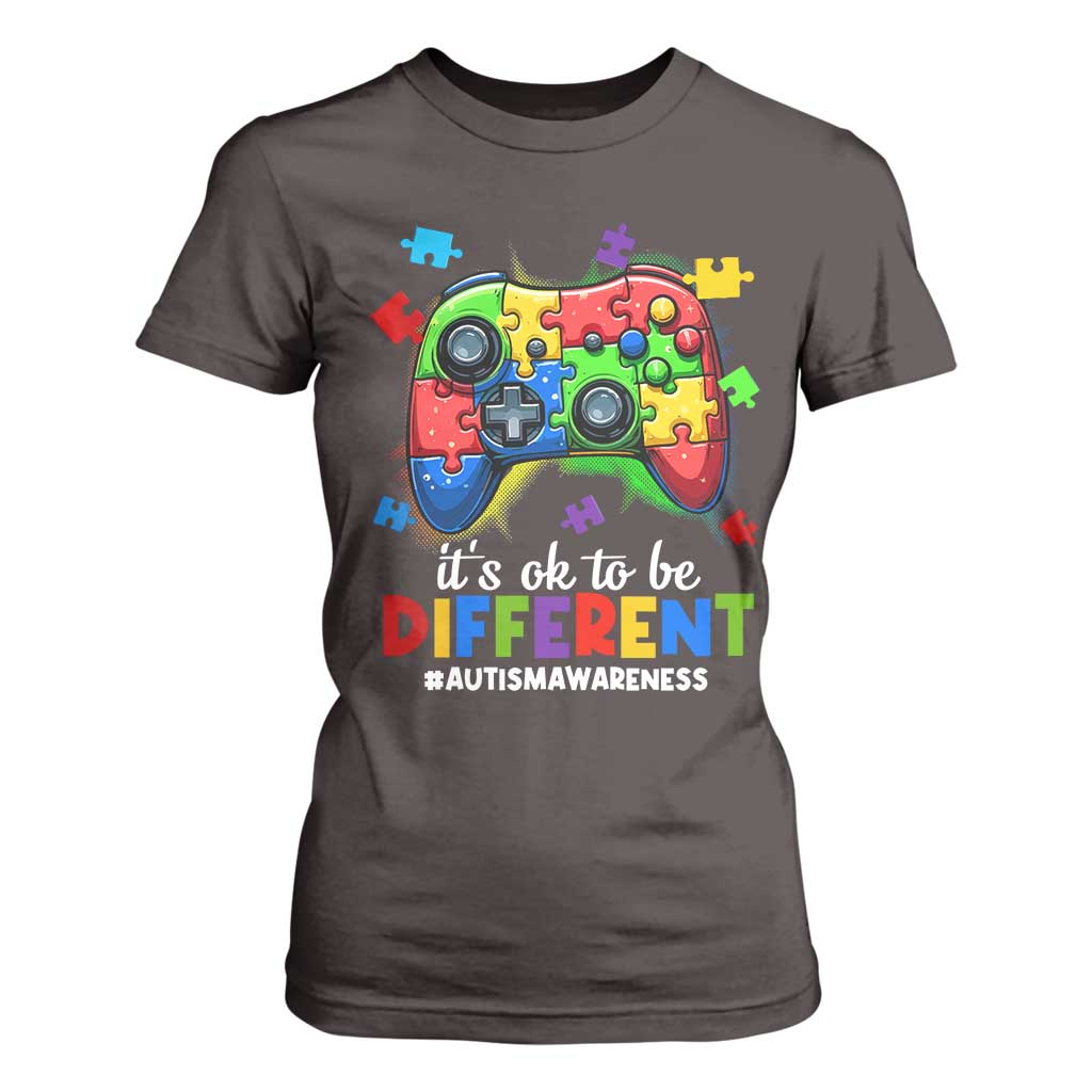 Video Game Autism Awareness T Shirt For Women It's Ok To Be Different Kids TS10 Dark Chocolate Print Your Wear