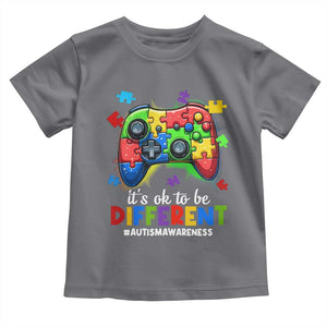 Video Game Autism Awareness Toddler T Shirt It's Ok To Be Different Kids TS10 Charcoal Print Your Wear