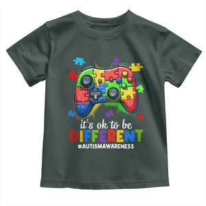 Video Game Autism Awareness Toddler T Shirt It's Ok To Be Different Kids TS10 Dark Forest Green Print Your Wear