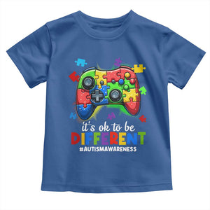 Video Game Autism Awareness Toddler T Shirt It's Ok To Be Different Kids TS10 Royal Blue Print Your Wear