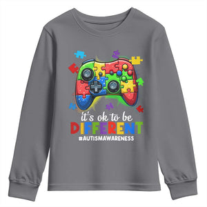 Video Game Autism Awareness Youth Sweatshirt It's Ok To Be Different Kids TS10 Charcoal Print Your Wear
