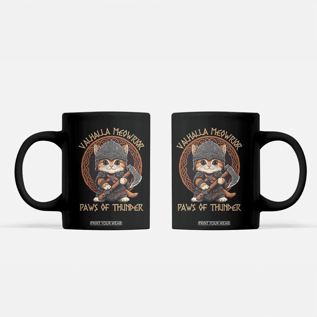 Viking Cat Coffee Mug Norse Mythology Cat Warrior TS09 Black Print Your Wear