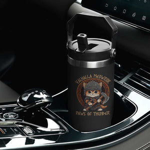 Viking Cat Flip Straw Tumbler Norse Mythology Cat Warrior TS09 Print Your Wear