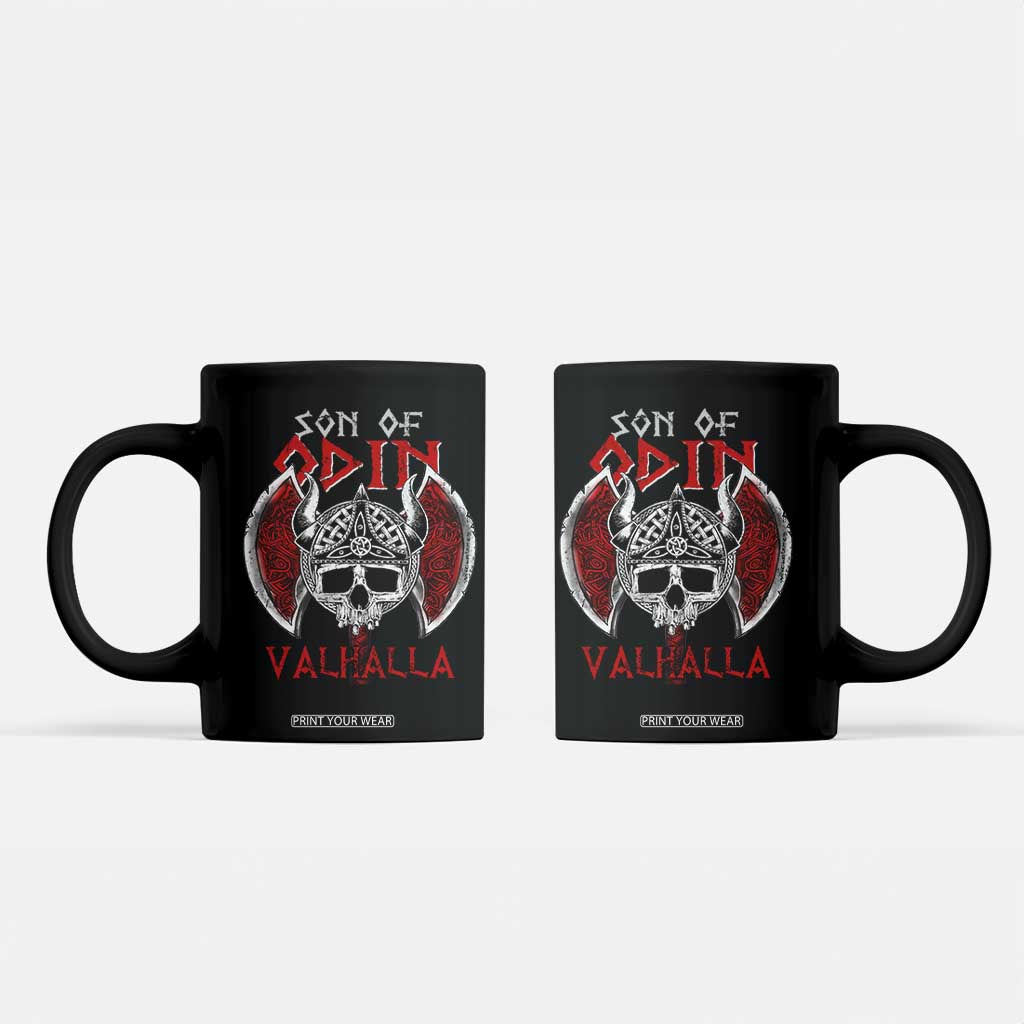 Viking Coffee Mug Son Of Odin VALHALLA Norse Mythology TS09 Black Print Your Wear