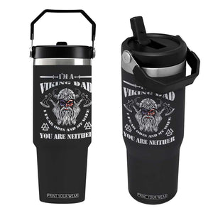 Viking Dad Flip Straw Tumbler I Fear Odin And My Wife TS09 One Size: 30 oz Black Print Your Wear