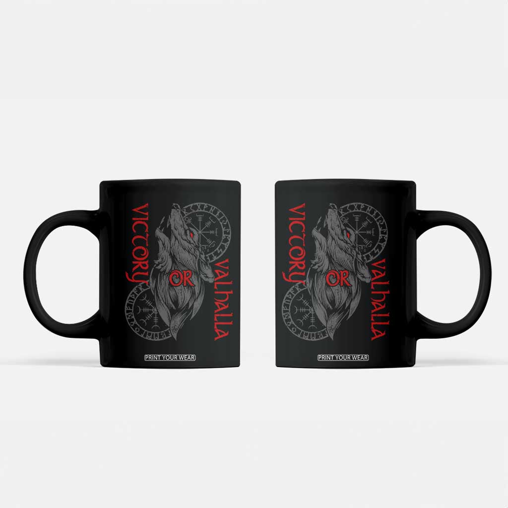 Viking Victory Or Valhalla Coffee Mug Norse Mythology TS09 Black Print Your Wear