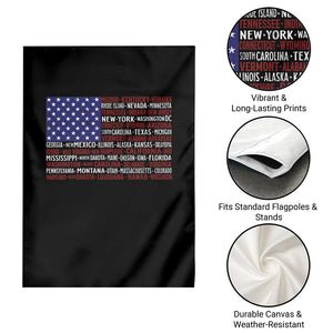Vintage American Flag Garden Flag With States 4th Of July TS10 Print Your Wear