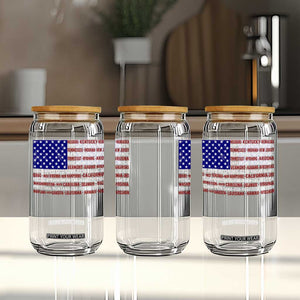 Vintage American Flag Glass Can With States 4th Of July TS10 Print Your Wear
